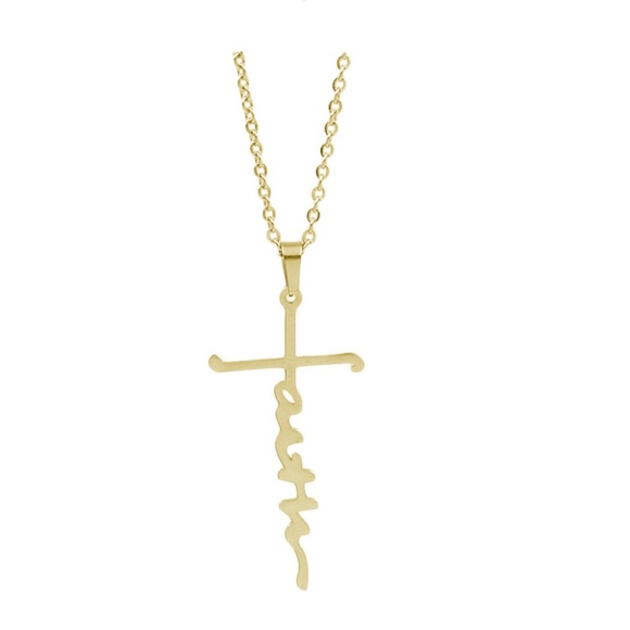 GOLD cross faith necklace - Picture 1 of 6